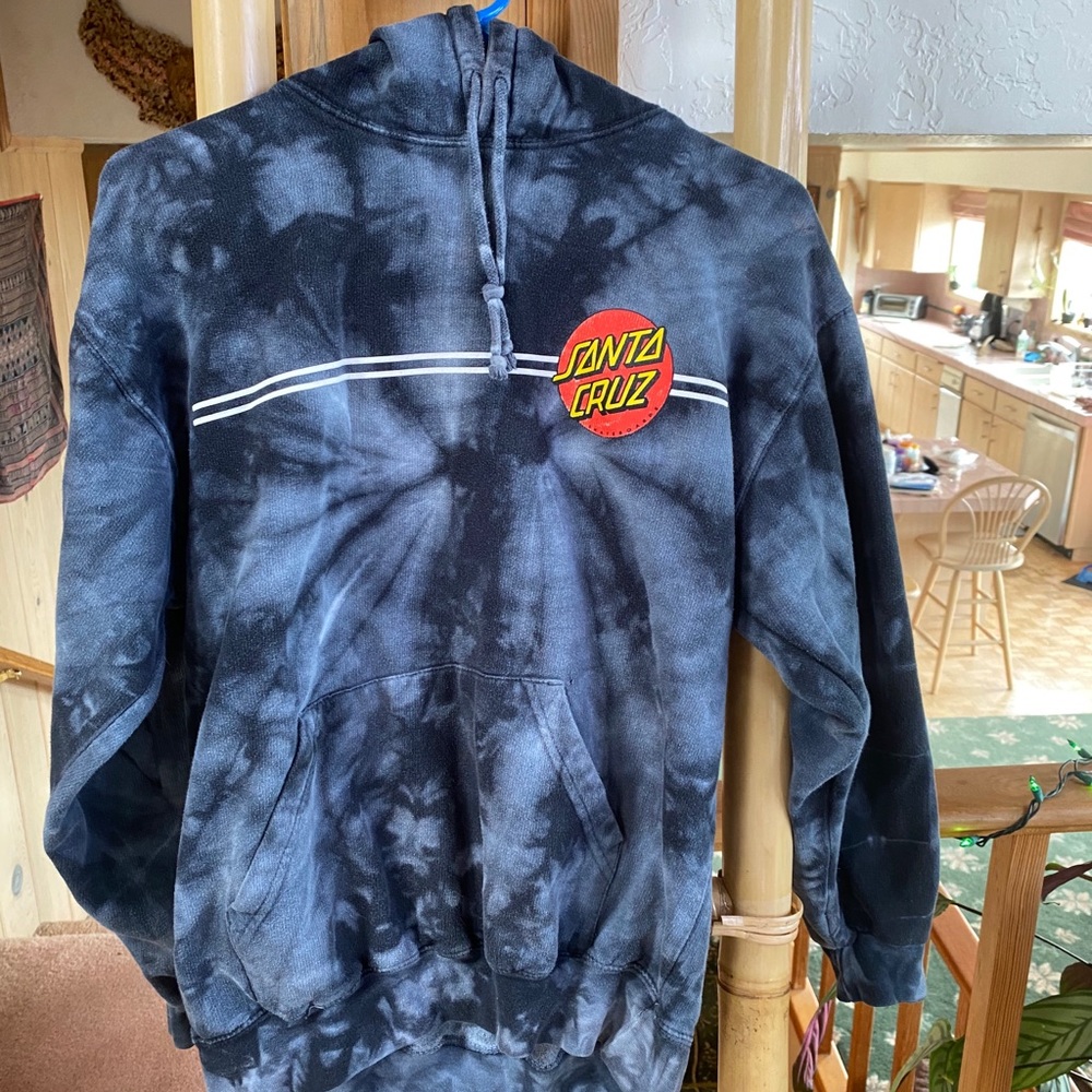 Acid washes/tie die Santa Cruz hoodie small